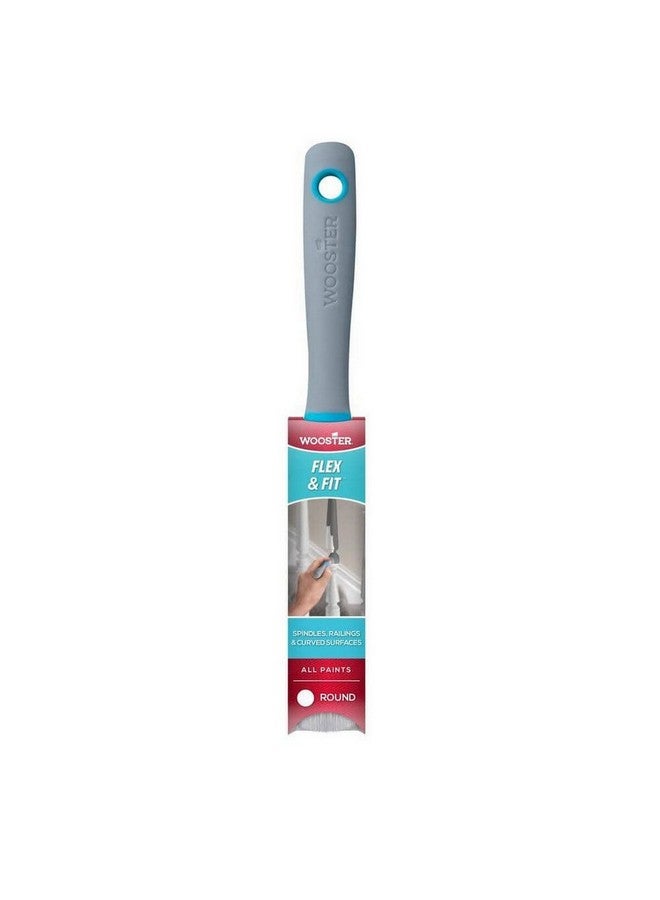 Wooster Flex and Fit Soft Polyester Blend Round Head Paint Brush Grey and Blue 1 x 2-1/2 Inch 0087120000 - Image 1
